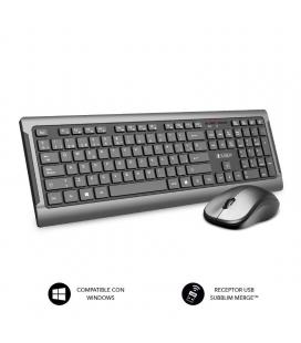 Teclado y ratón inalámbrico subblim subkbw-cpsu01 premium silence/ gris y negro
