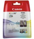 Canon PG-510/CL-511 Multi Pack cartucho de tinta 2 pieza(s) Original Rendimiento estándar Negro, Cian, Magenta, Amarillo - Image