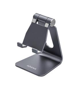 AISENS Soporte De Sobremesa Tamaño M Ajustable (1 Pivote) Para Movil / Tablet, Gris - Imagen 1