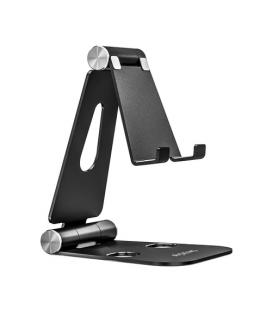 AISENS Soporte De Sobremesa Tamaño XL Ajustable (2 Pivotes) Para Movil / Tablet, Negro - Imagen 1