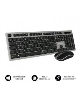 Teclado y ratón inalámbrico subblim combo wireless ergo keys silent flat hq/ gris y negro - Imagen 1