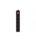 REGLETA LANBERG 5 TOMAS SCHUKO CON PROTECION NEGRA 1.5M - Imagen 1