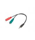 ADAPTADOR LANBERG MINIJACK 3.5MM M 4PIN 2X MINIJACK 3.5MM H 3PIN - Imagen 3