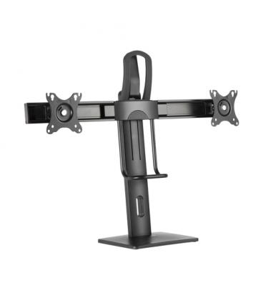 AISENS Soporte De Mesa Pro Contrapeso Giratorio E Inclinable Para 2 Monitores 6kg De 17-27, Negro - Imagen 1