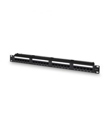 AISENS Panel De Parcheo De 24 Puertos RJ45 Cat.6 UTP, 19" 1U Dual IDC Con Gestion De Cables, Negro - Imagen 1