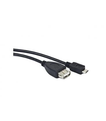 CABLE USB LANBERG MICRO M A USB-A F 2.0 OTG NEGRO 15CM OEM - Imagen 1