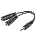 Adaptador lanberg jack stereo macho a jack stereo hembra x2 10 cm negro - Imagen 2