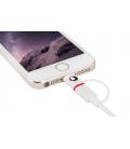 SilverHT Cable Combo MFI - MicroUSB + Lightning 1,5m - Blanco - Imagen 3