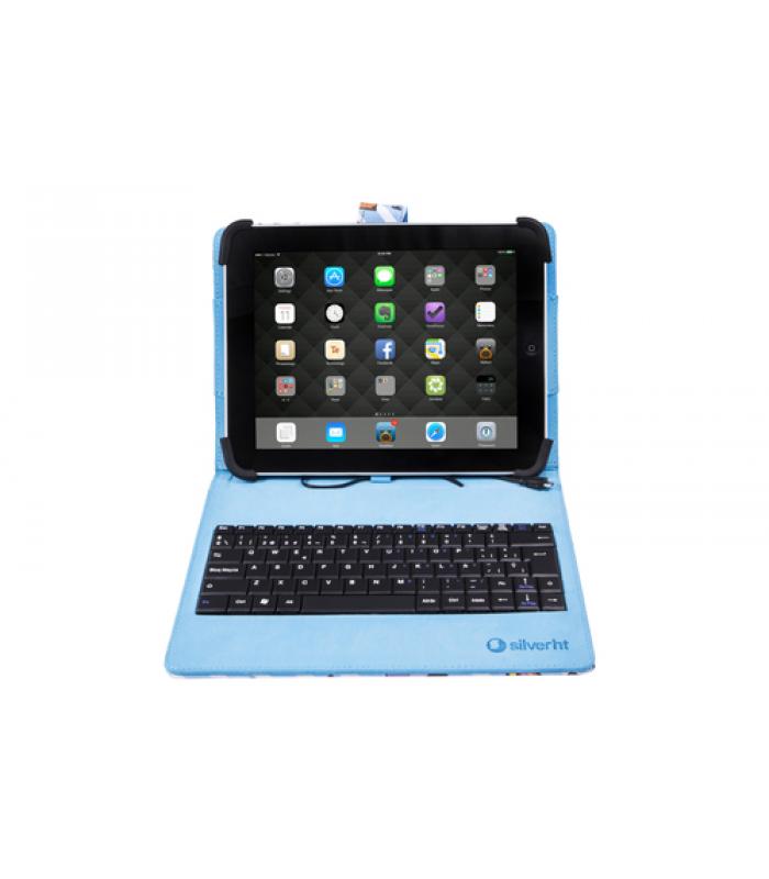 Funda Universal Estampada Silver Ht Para Tablet 9-10.1 + Teclado Micro USB  Pixel Gamer