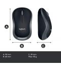 Ratón Inalámbrico Logitech M185/ Hasta 1000 DPI/ Gris