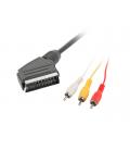 Cable euroconector lanberg macho - 3x rca macho 1.8m - Imagen 2