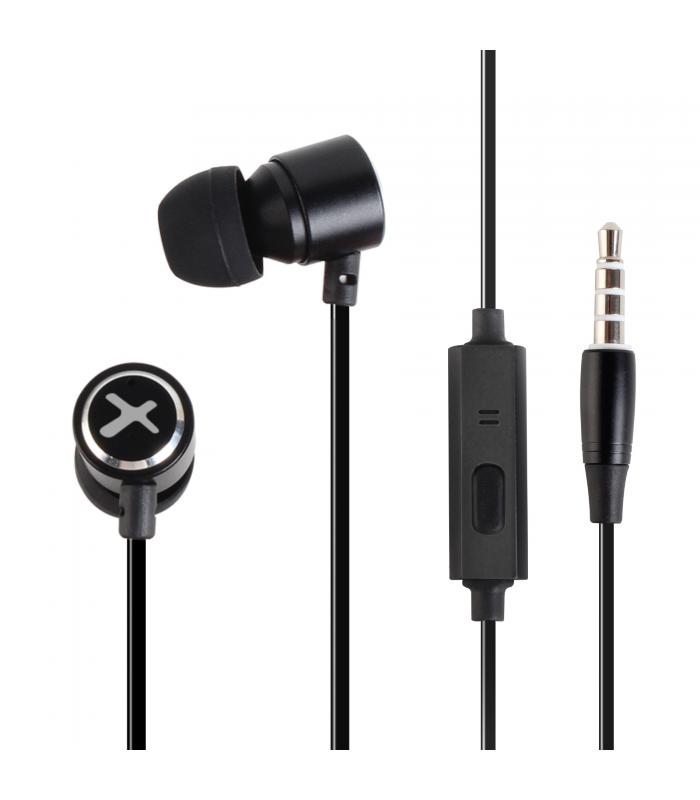 Auriculares phoenix de botón con microfono manos libres colgar y descolgar  en cable conector jack 3.5 color negro