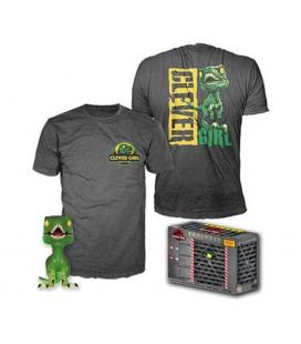 Pop & tee jurassic park clever raptor funko + camiseta talla l - Imagen 1