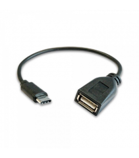Cable usb 2.0 3go c135/ usb tipo-c macho - usb hembra/ 20cm/ negro - Imagen 1