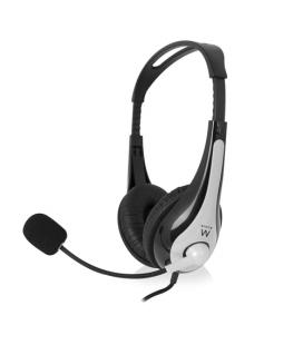 Ewent EW3565 auricular y casco Auriculares Alámbrico Diadema Calls/Music USB tipo A Negro, Blanco - Imagen 1