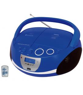 Radio cd mp3 portatil nevir nvr - 480ub azul - bluetooth