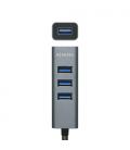 AISENS Hub USB 3.1 USB-C, USB-C/M - 4x Tipo A/H, Gris, 15 cm - Imagen 2
