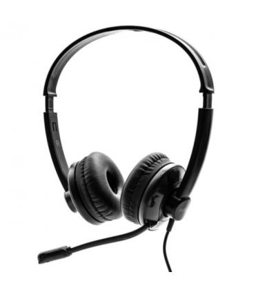 AURICULARES NILOX MICROFONO CONTROL VOLUMEN NEGRO ALAMBRICO USB - Imagen 1