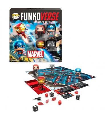 Juego de mesa funkoverse marvel edicion 100 capitan america iron man viuda negra & pantera negra 57518 - Imagen 1