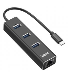 iggual Hub tipo C x 3 puertos USB 3.1+RJ45 Gigabit - Imagen 1