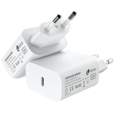 Cargador de pared leotec lecsph20w1w/ 1x usb-c/ 3a - Imagen 1