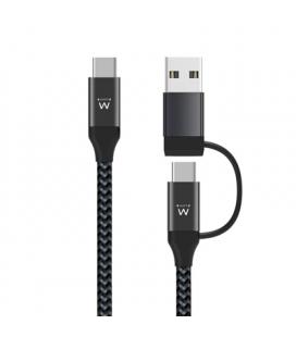 EWENT EW9918 Cable de carga usb-C a usbA/B 2 en 1 - Imagen 1