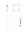 Nanocable Cable conversor Mini DP a HDMI, Mini DP/M - HDMI/M, Blanco, 2.0 M - Imagen 5