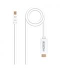 Nanocable Cable conversor Mini DP a HDMI, Mini DP/M - HDMI/M, Blanco, 2.0 M - Imagen 5