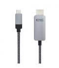 Nanocable 10.15.5102 adaptador de cable de vídeo 1,8 m USB Tipo C HDMI Aluminio, Negro - Imagen 4