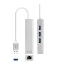 Nanocable Conversor USB 3.0 a Ethernet Gigabit + 3xUSB 3.0, Plata, 15 cm - Imagen 10