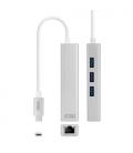 Nanocable Conversor USB-C a Ethernet Gigabit + 3xUSB 3.0, Plata, 15 cm - Imagen 9