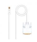 Nanocable Cable conversor Mini DP a DVI, Mini DP/M - DVI/M, Blanco, 2.0 M - Imagen 3