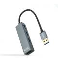 Nanocable USB 3.0 4xUSB3.0. USB-A/M-USB 3.0/H, Gris, 10 cm - Imagen 3