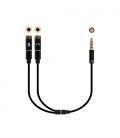 Nanocable Cable adaptador Audio Jack 3.5/M 4pines - 2xJack 3.5/H 3pines, negro, 30 cm - Imagen 9