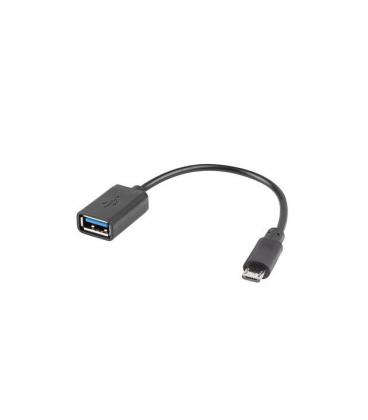 ADAPTADOR LANBERG OTG USB MICRO(M) 2.0 A USB-A(H) 15 CM NEGRO - Imagen 1