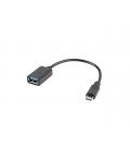 ADAPTADOR LANBERG OTG USB MICRO(M) 2.0 A USB-A(H) 15 CM NEGRO - Imagen 1