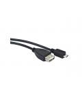 Cable usb lanberg micro m a usb tipo a f 2.0 otg negro 15cm oem - Imagen 2