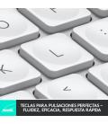Logitech MX Keys Mini teclado RF Wireless + Bluetooth QWERTY Español Aluminio, Blanco - Imagen 7
