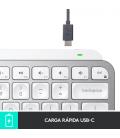 Logitech MX Keys Mini teclado RF Wireless + Bluetooth QWERTY Español Aluminio, Blanco - Imagen 13
