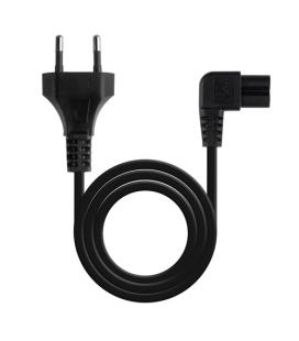 TooQ Cable de Alimentación Acodado CEE7/16/M-C7/H, Negro, 3 m - Imagen 1