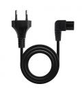 TooQ Cable de Alimentación Acodado CEE7/16/M-C7/H, Negro, 3 m - Imagen 1