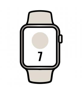 Apple watch series 7/ gps/ 45 mm/ caja de aluminio en blanco estrella/ correa deportiva blanco estrella - Imagen 1