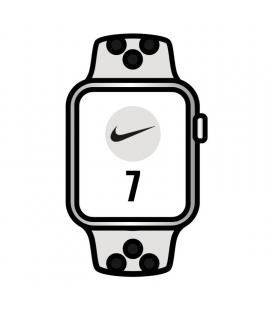 Apple watch series 7/ nike/ gps/ 41 mm/ caja de aluminio en plata/ correa deportiva nike plantino negro - Imagen 1