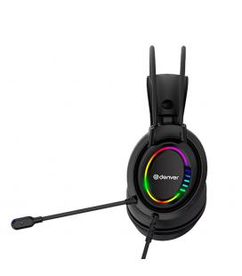 Auriculares gaming denver ghs - 130 - microfono - usb - negro - Imagen 1