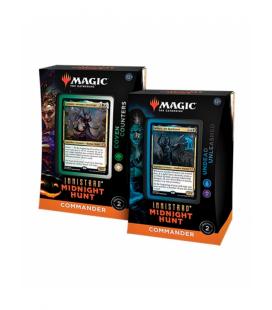 Juego de cartas caja de cartas wizard of the coast magic the gathering commander display innistrad midnight hunt 4 mazos ingles 