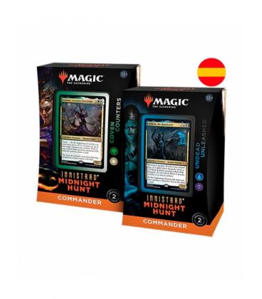 Juego de cartas caja de cartas wizard of the coast magic the gathering commander display innistrad midnight hunt 4 mazos español