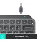 Logitech MX Keys Mini teclado RF Wireless + Bluetooth QWERTY Español Grafito - Imagen 9