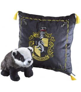 Peluche pack the noble collection harry potter tejon mascota hufflepuff + cojin hufflepuff