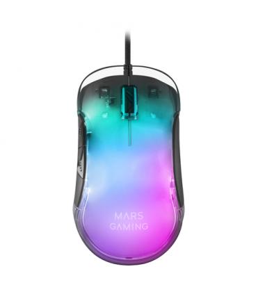 Ratón Gaming Mars Gaming MMGLOW/ Hasta 12800DPI/ Negro