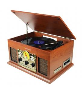 Tocadiscos sunstech pxrc5cd/ bluetooth/ radio fm/ cassette/ conversor a mp3 - Imagen 1